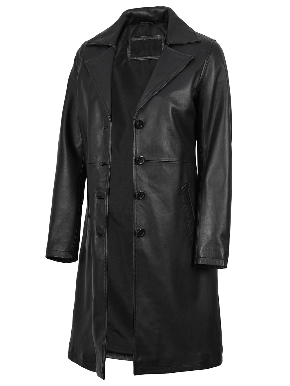 womens leather coat black