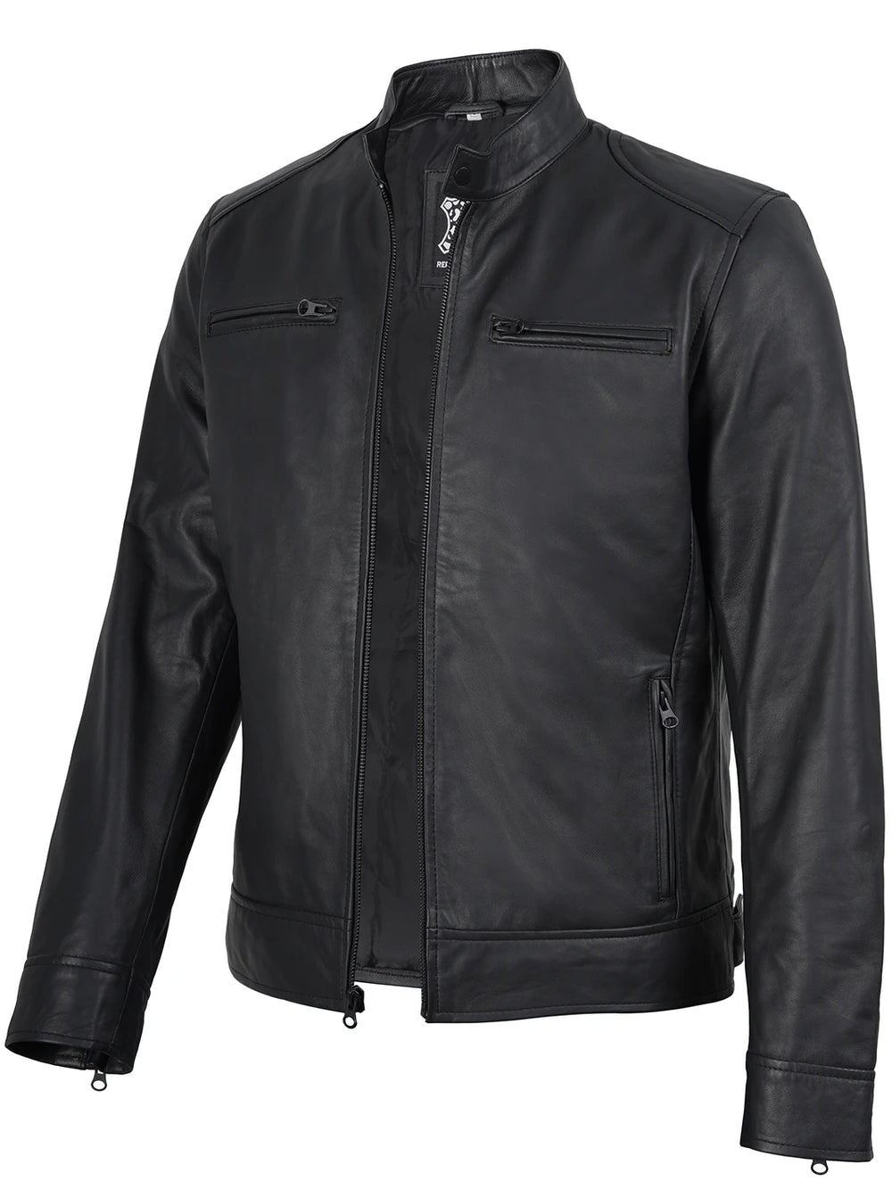 mens real leather jacket black