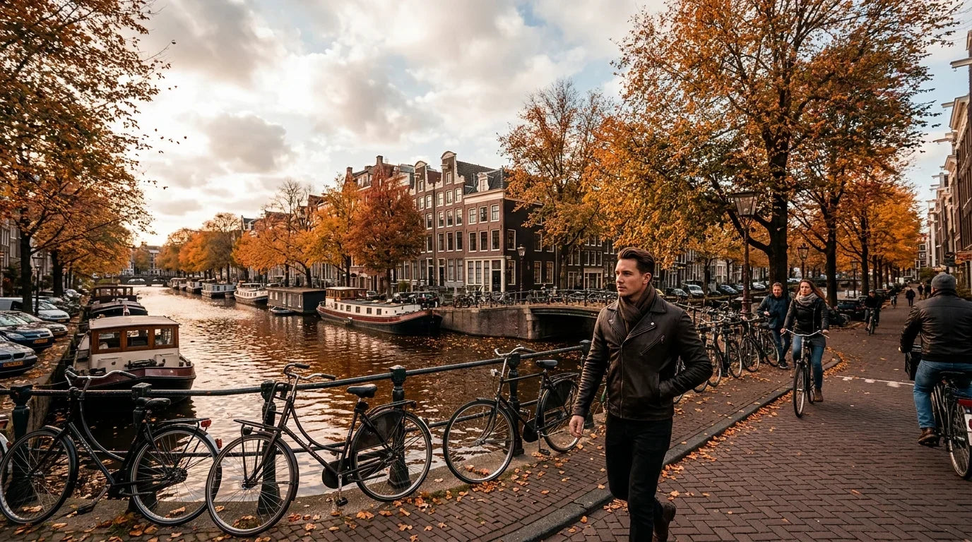 The Best Leather Jacket for Amsterdam in Autumn