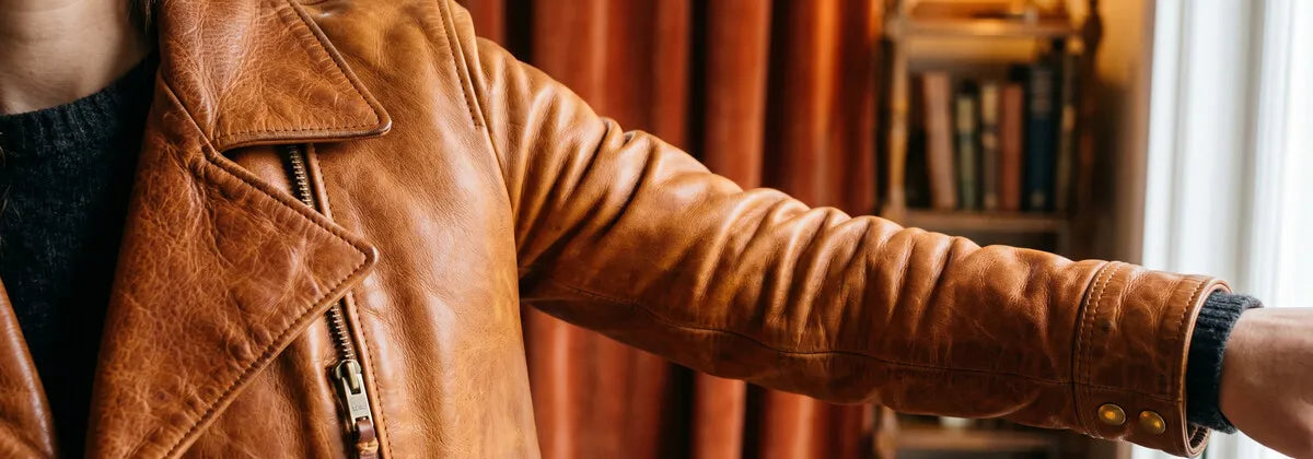 Cognac Läderjackor för Damer