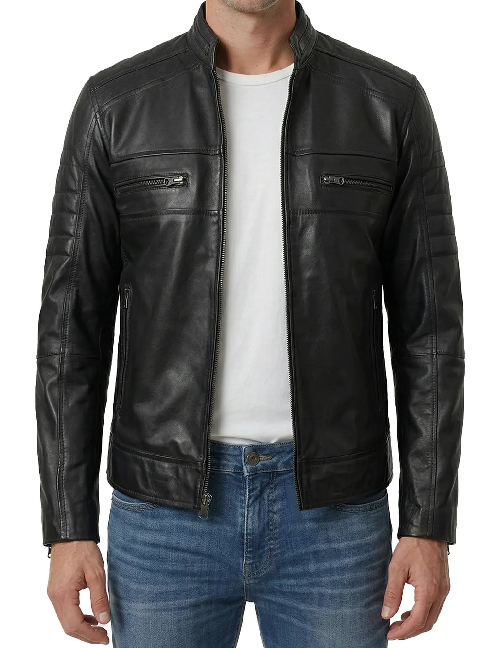 Austin-Mens-Cafe-Racer-Style-Black-Leather-Jacket