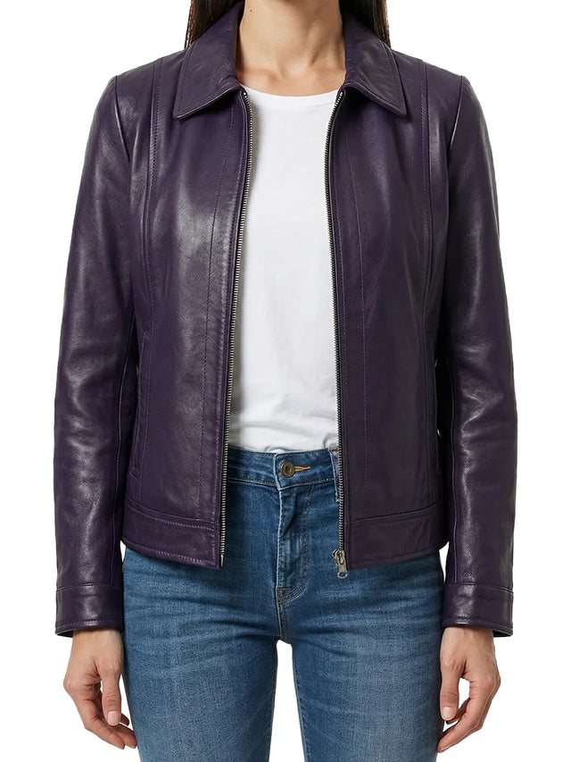 Harrington-skinnjacka i lila (Dam)