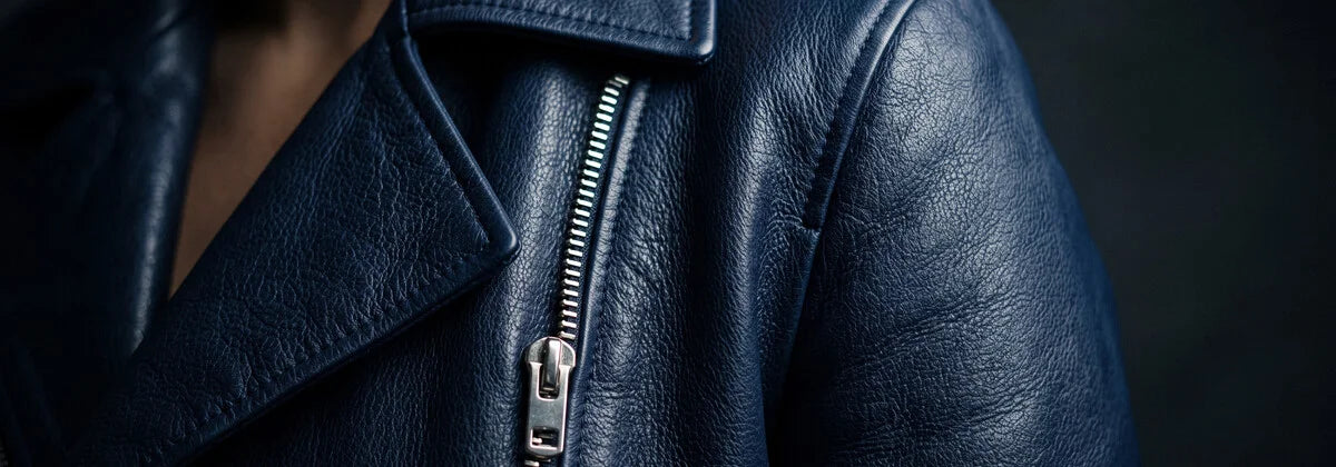 Women's Blue Leather Jacket